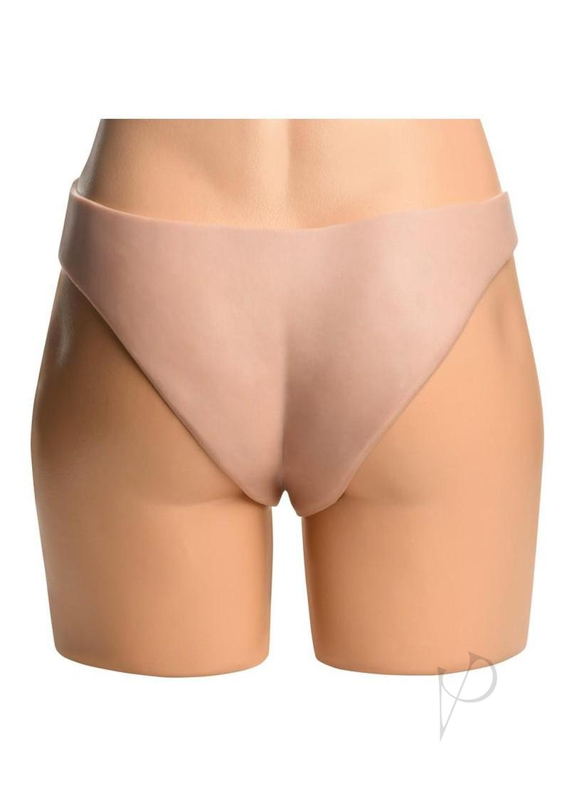 Master Series Curved Hollow Silicone Strap-On - Vanilla