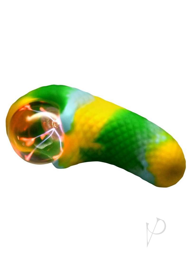 Creature Cocks Electric Eye Plasma Rechargeable Silicone Light-Up Vibrator - Green/Yellow