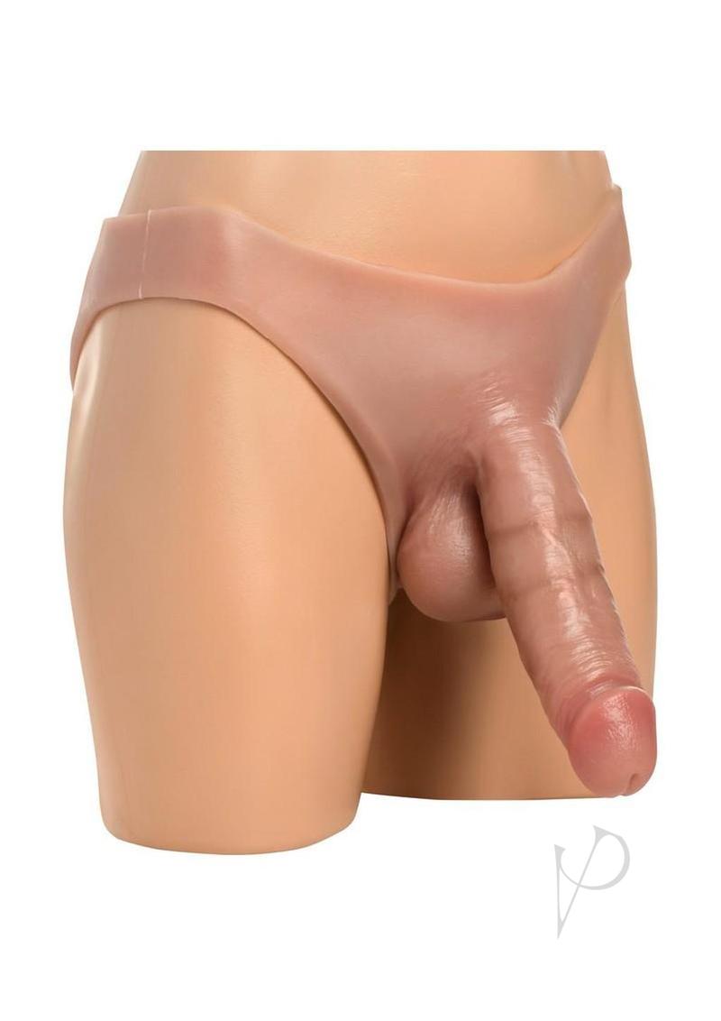 Master Series Thick Hollow Silicone Strap-On - Vanilla