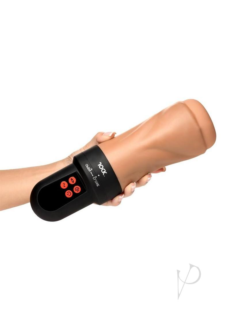 Jock Sucking and Vibrating Rechargeable Masturbator - Vanilla