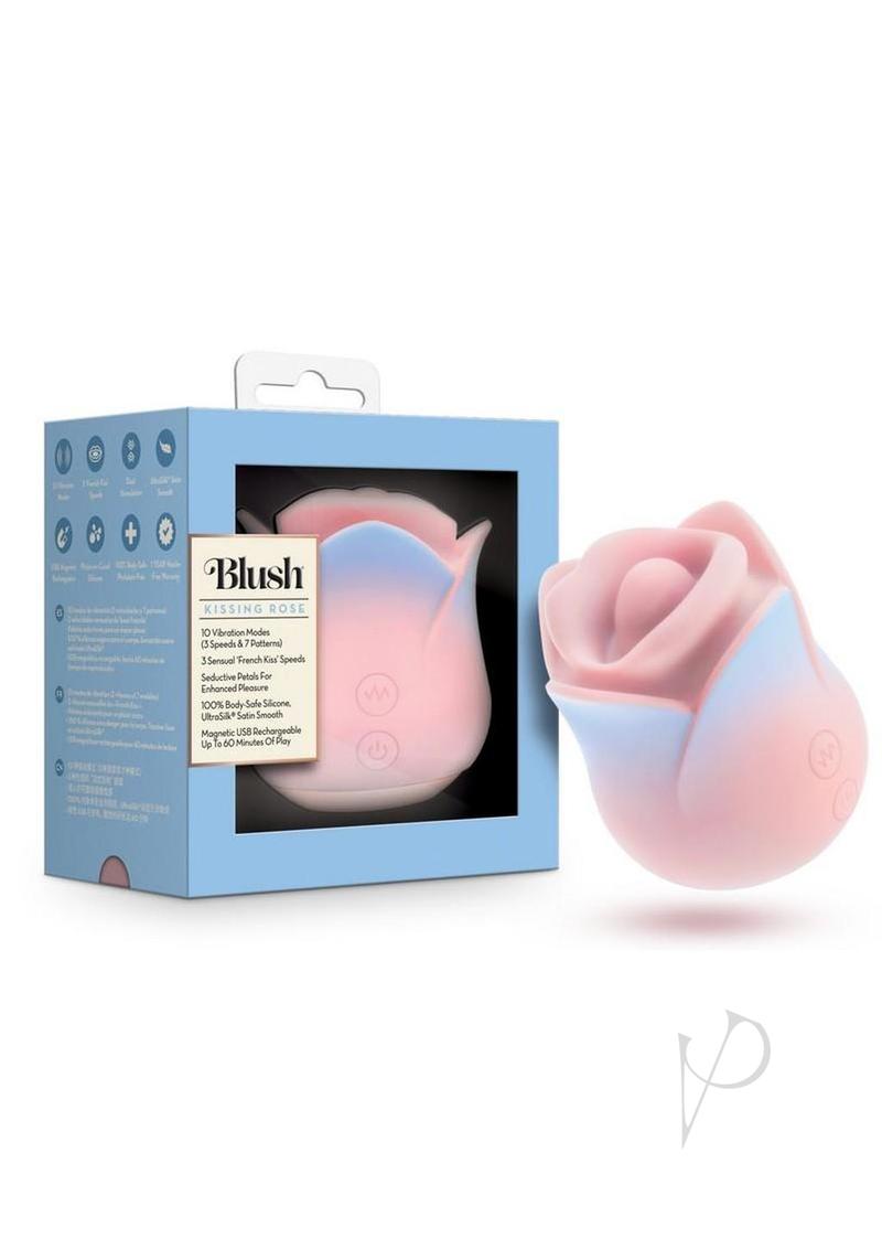 Blush collection Kissing Rose Rechargeable Silicone Clitoral Stimulator - Pink