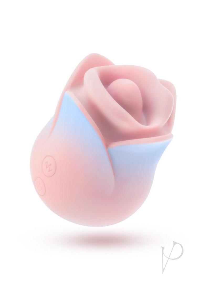 Blush collection Kissing Rose Rechargeable Silicone Clitoral Stimulator - Pink