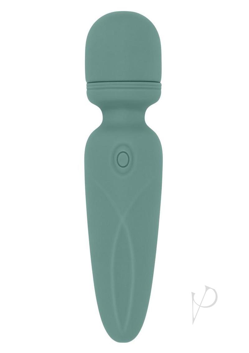 Rumble Wand Rechargeable Silicone Vibrator - Green