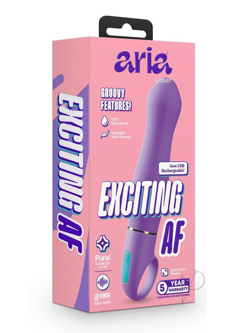 Aria Exciting AF Silicone Rechargeable Vibrator - Indigo Blue
