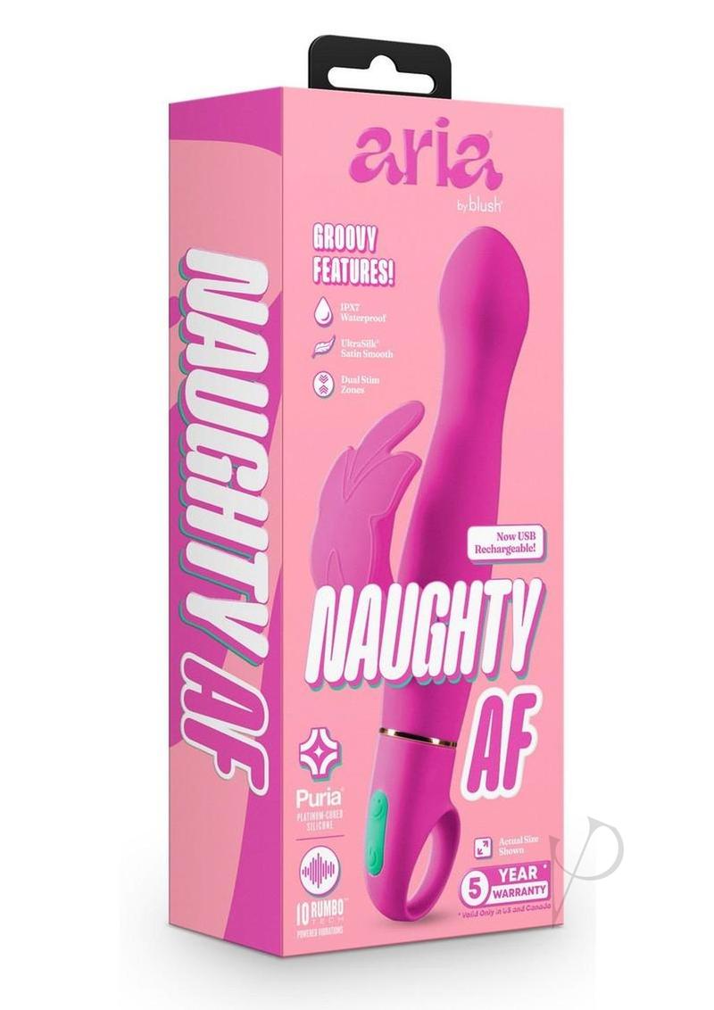 Aria Naughty AF Rechargeable Silicone Vibe - Plum