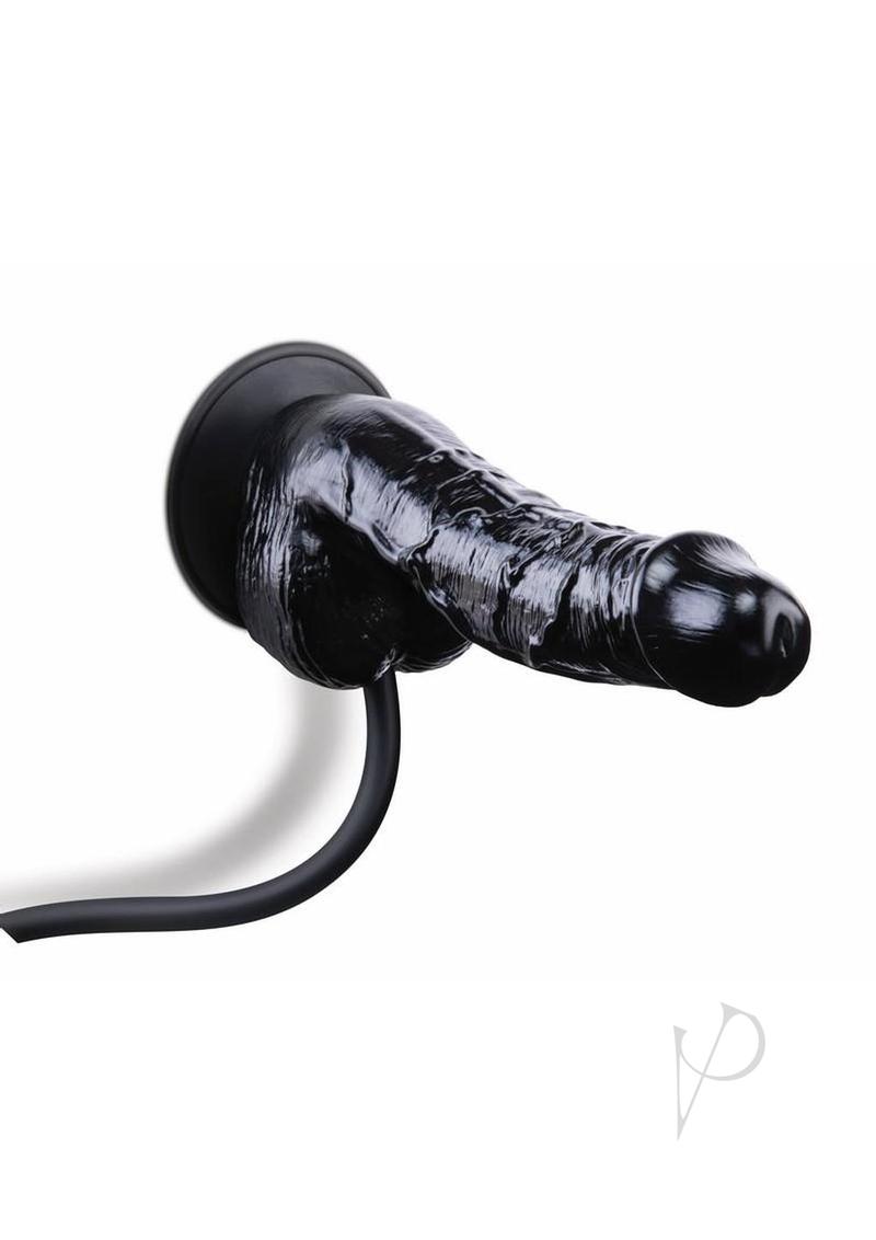 Size Up Ripple Inflatable Silicone Dildo with Balls 6in - Black