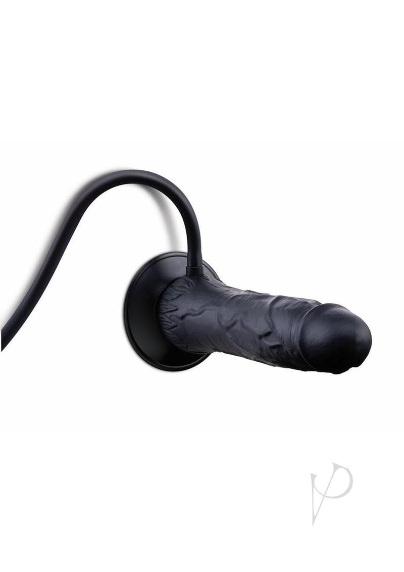 Size Up Ripple Inflatable Silicone Dildo 7.5in - Black