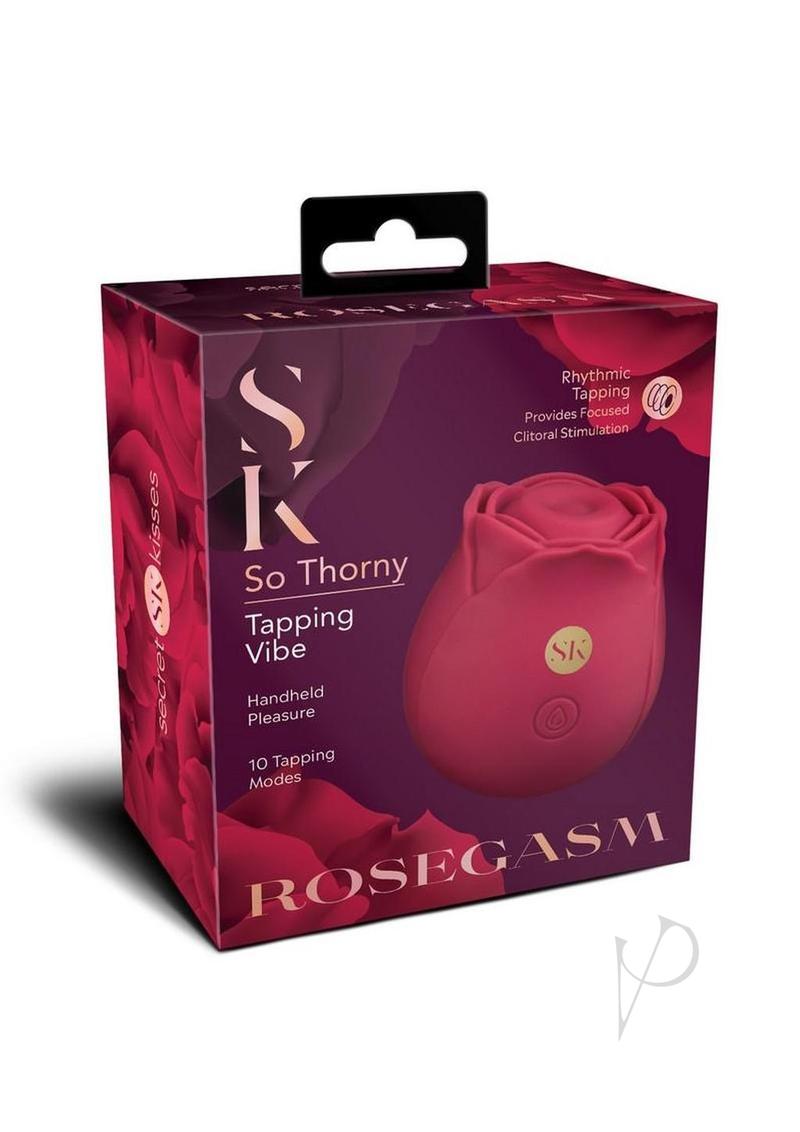 Secret Kisses Rosegasm So Thorny Rechargeable Silicone Vibrator - Red