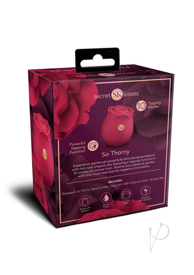 Secret Kisses Rosegasm So Thorny Rechargeable Silicone Vibrator - Red