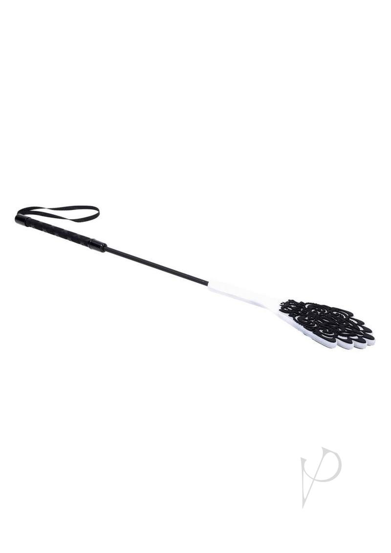 Sex and Mischief Lace Silicone Crop - Black/Silver