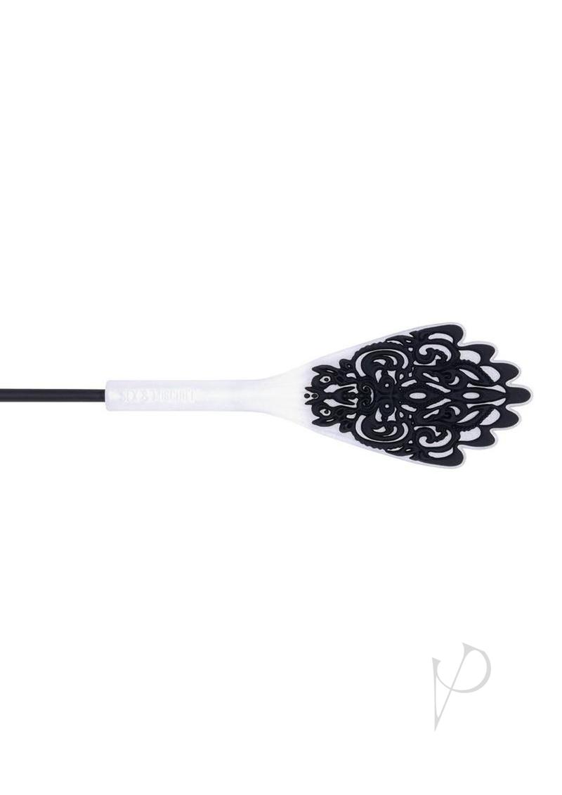 Sex and Mischief Lace Silicone Crop - Black/Silver