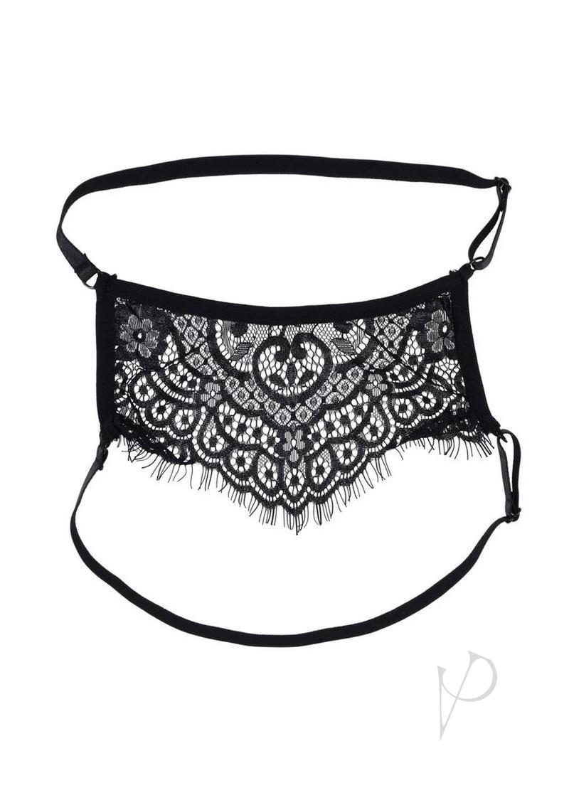 Sex and Mischief Veiled Vision Lace Blindfold - Black