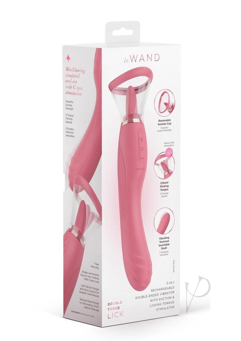 Le Wand Lick Silicone Rechargeable Vibrating Tongue - Rose Pink