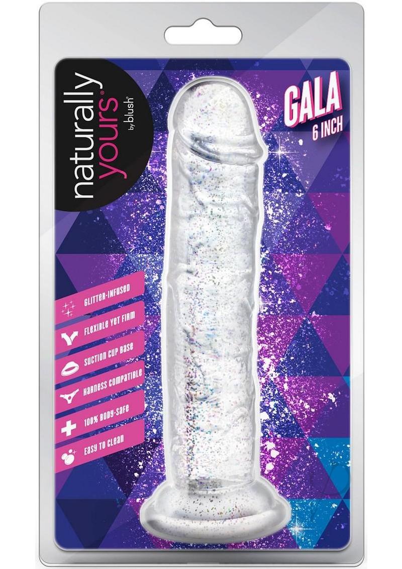 Naturally Yours Gala Dildo 6in - Sparkling Clear