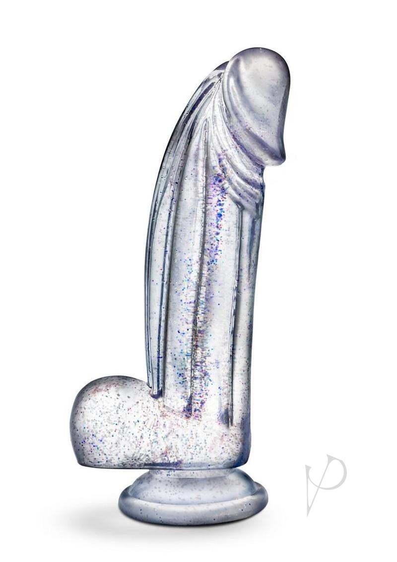 Naturally Yours Bling Dildo with Balls 7.5in - Sparkling Clear