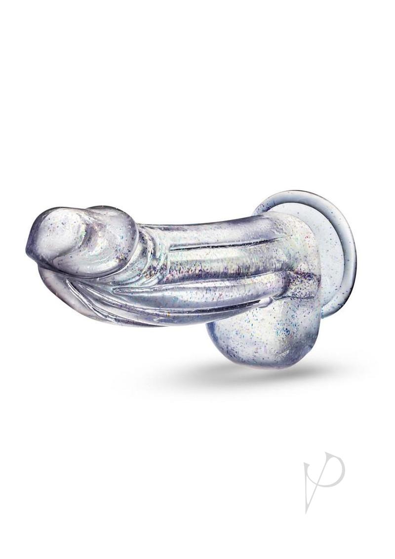 Naturally Yours Bling Dildo with Balls 7.5in - Sparkling Clear
