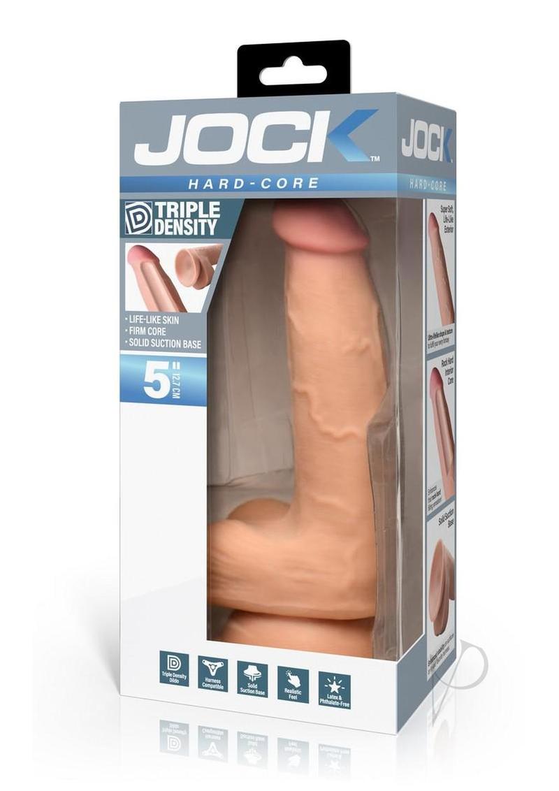 Jock Hard Core Triple Density Dildo with Balls 5in - Vanilla