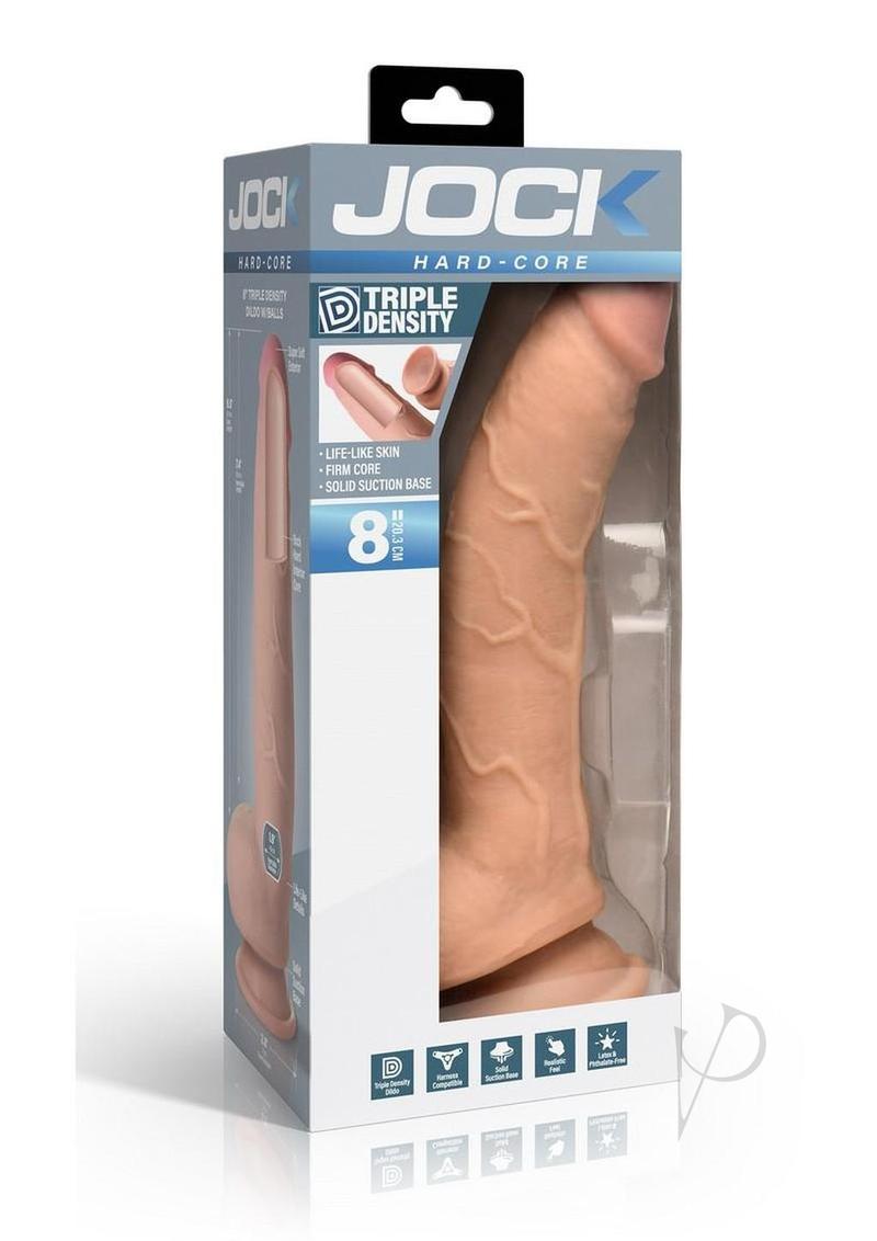 Jock Hard Core Triple Density Dildo with Balls 8in - Vanilla