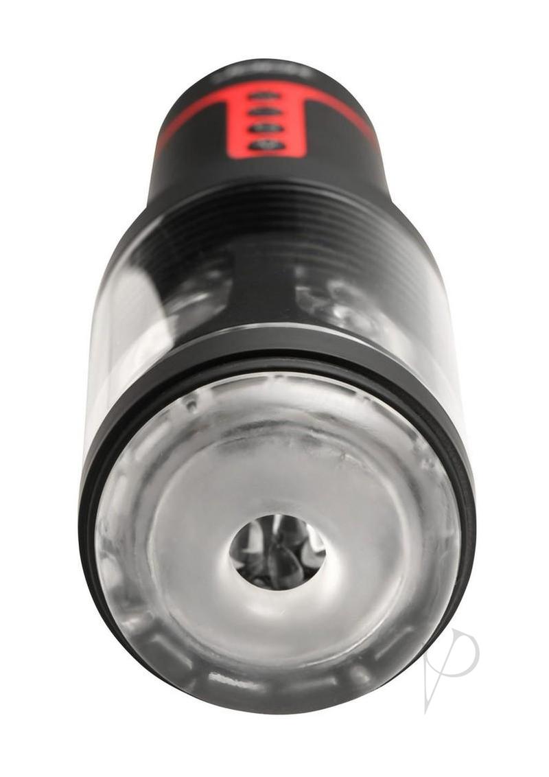 Jock Auto Spin Spinning and Thrusting Rechargeable Masturbator - Black/Clear