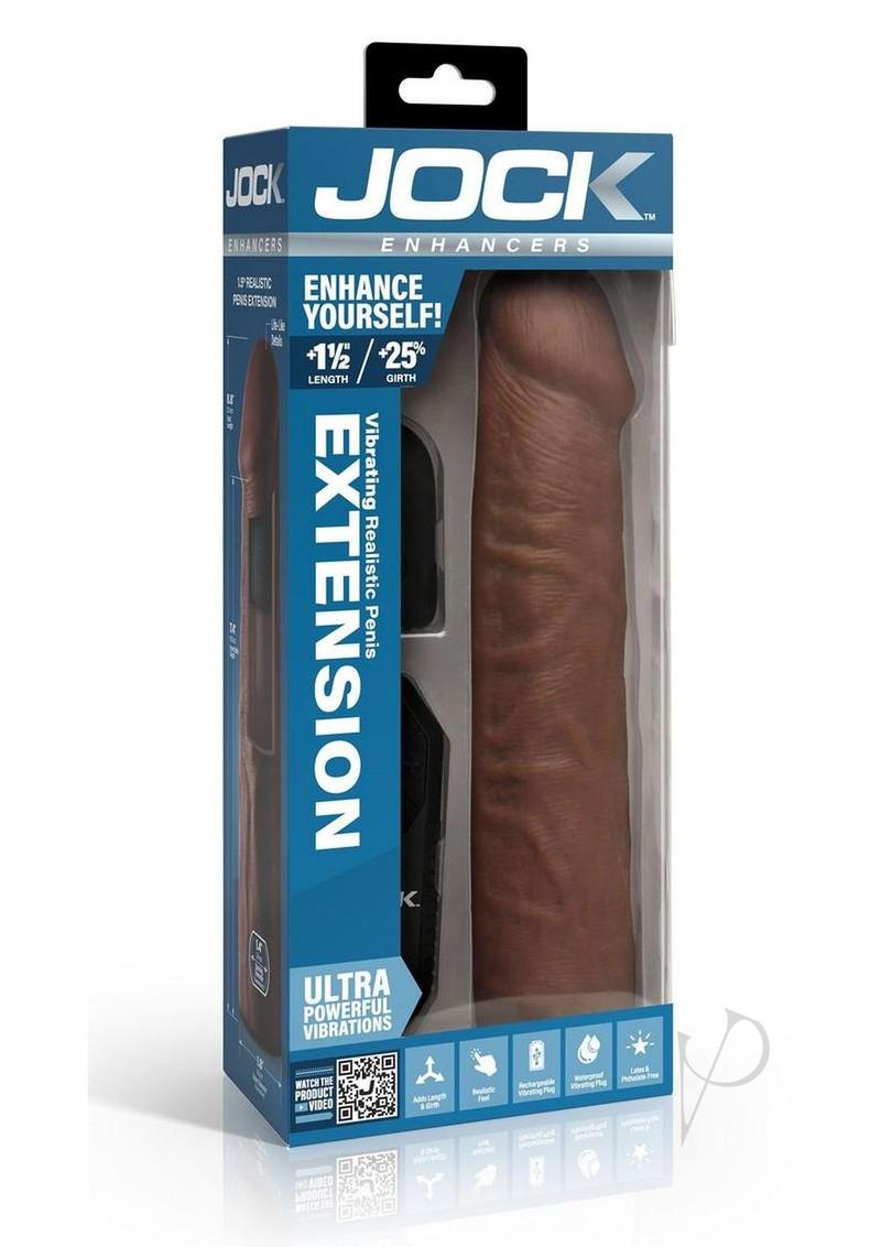 Jock Enhancers Vibrating Penis Extension Sleeve with Remote Control - Caramel