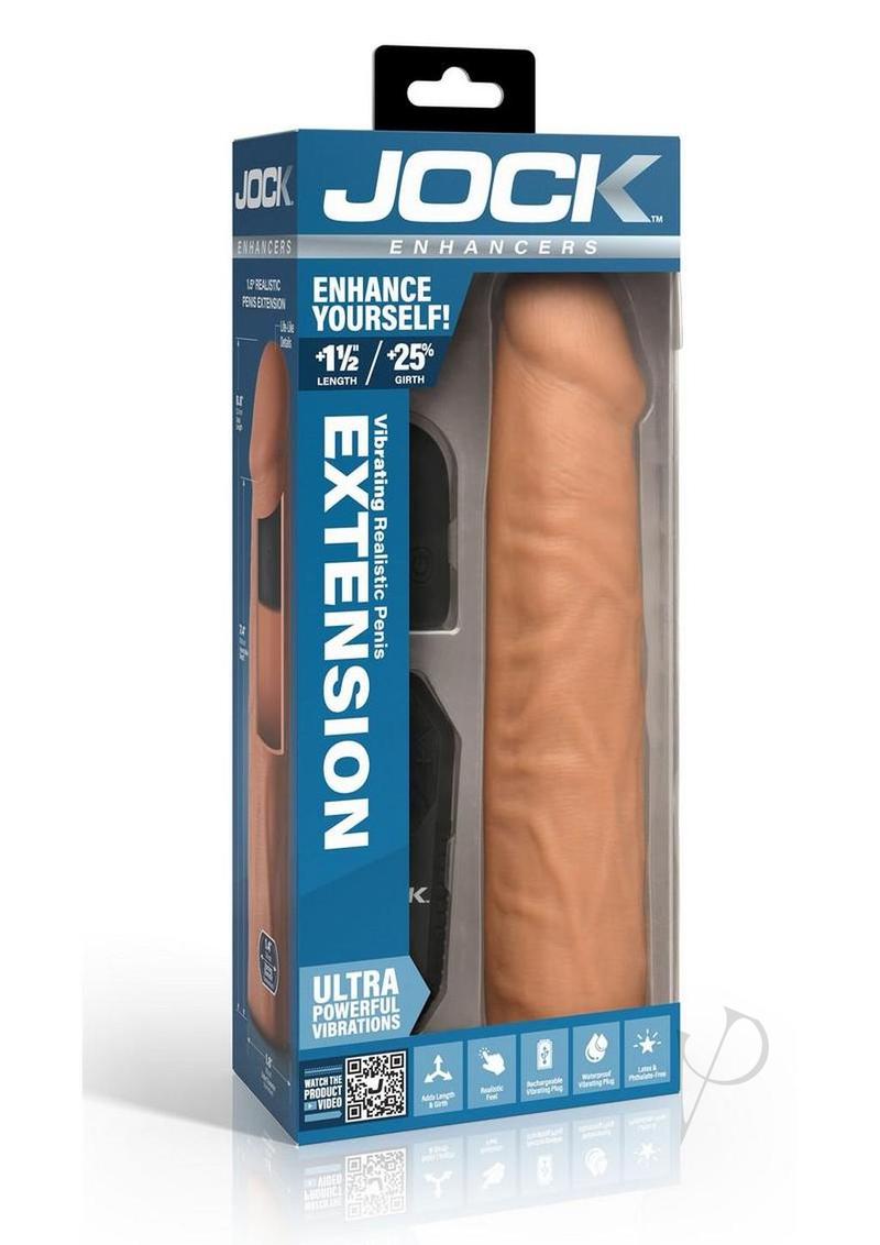 Jock Enhancers Vibrating Penis Extension Sleeve with Remote Control - Vanilla