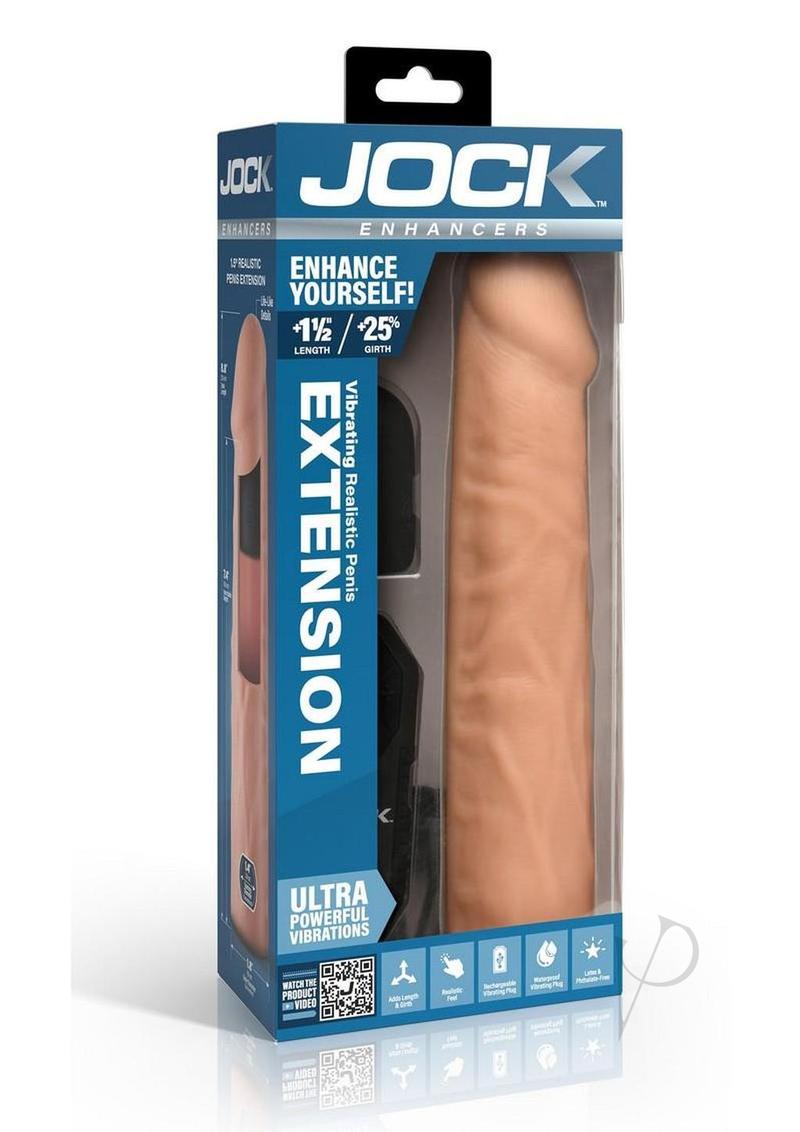 Jock Enhancers Vibrating Penis Extension Sleeve with Remote Control - Chocolate