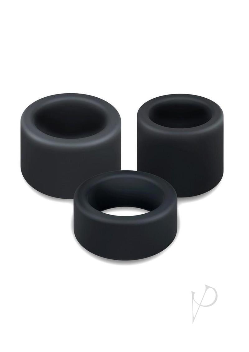 Performance Plus Accelerate Silicone Cock Ring Set (3 Piece) - Black