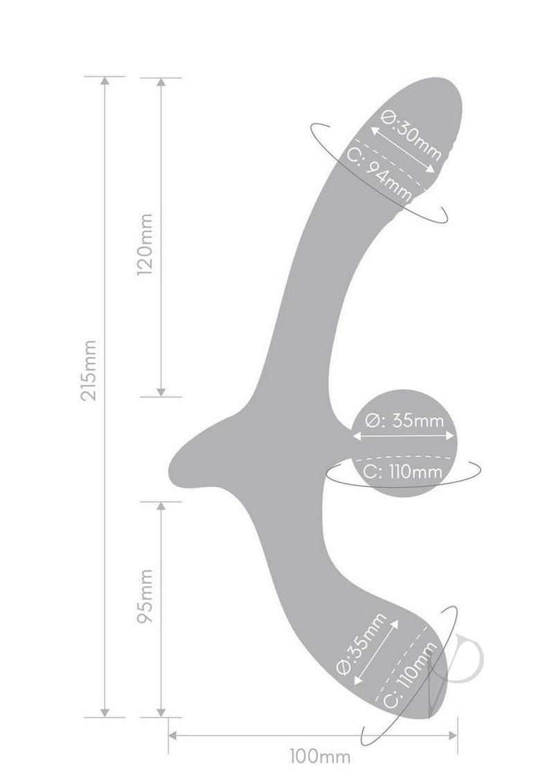 Together Double Tap Rechargeable Silicone Double-Ended Vibrating Strapless Strap-On - Pink