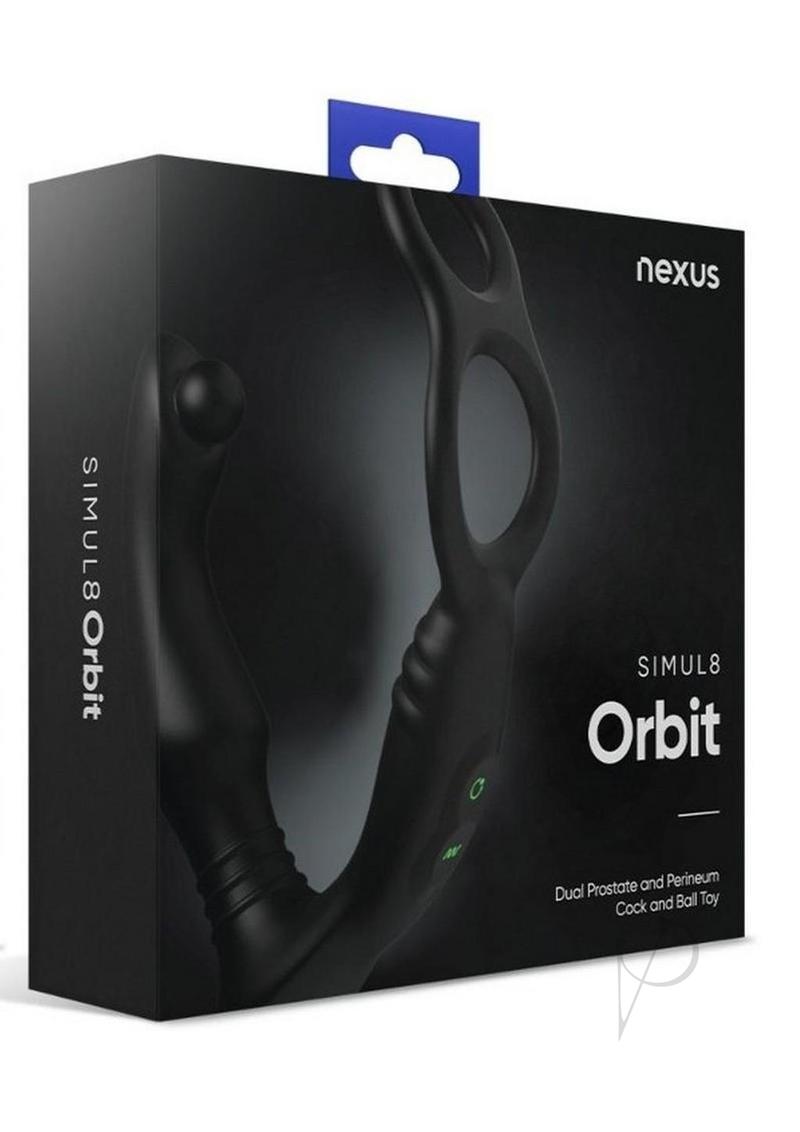 Nexus SIMUL8 Orbit Edition Rechargeable Silicone Vibrating Dual Motor Anal Cock and Ball Massager - Black