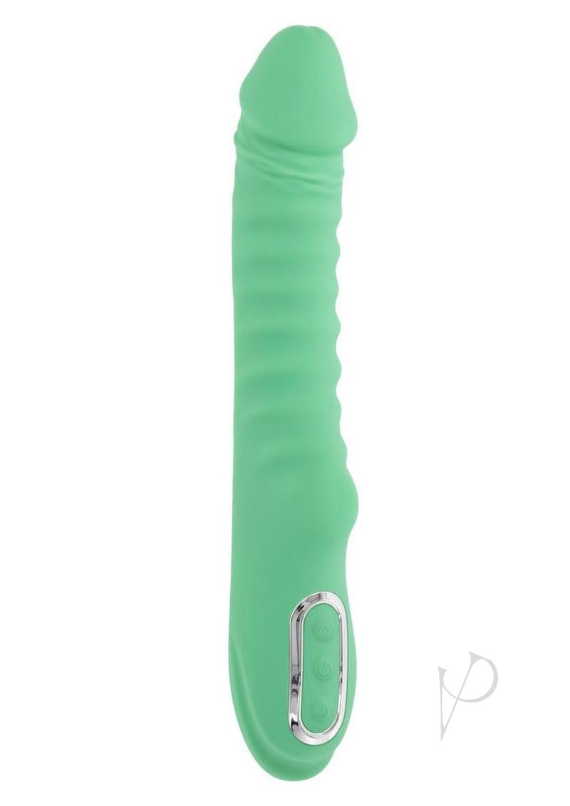 Full Throttle Rechargeable Silicone Warming Vibrator - Green