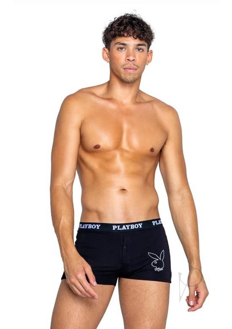Playboy Mens Tuxedo Boxer Brief - XLarge - Black/White
