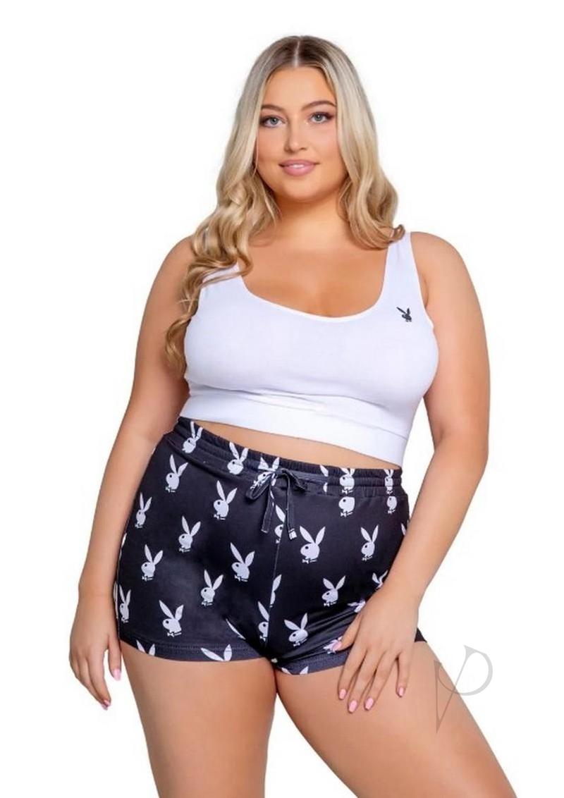 Playboy Slumber Bunny Set (2 Piece) - 1XLarge/2XLarge - Black/White