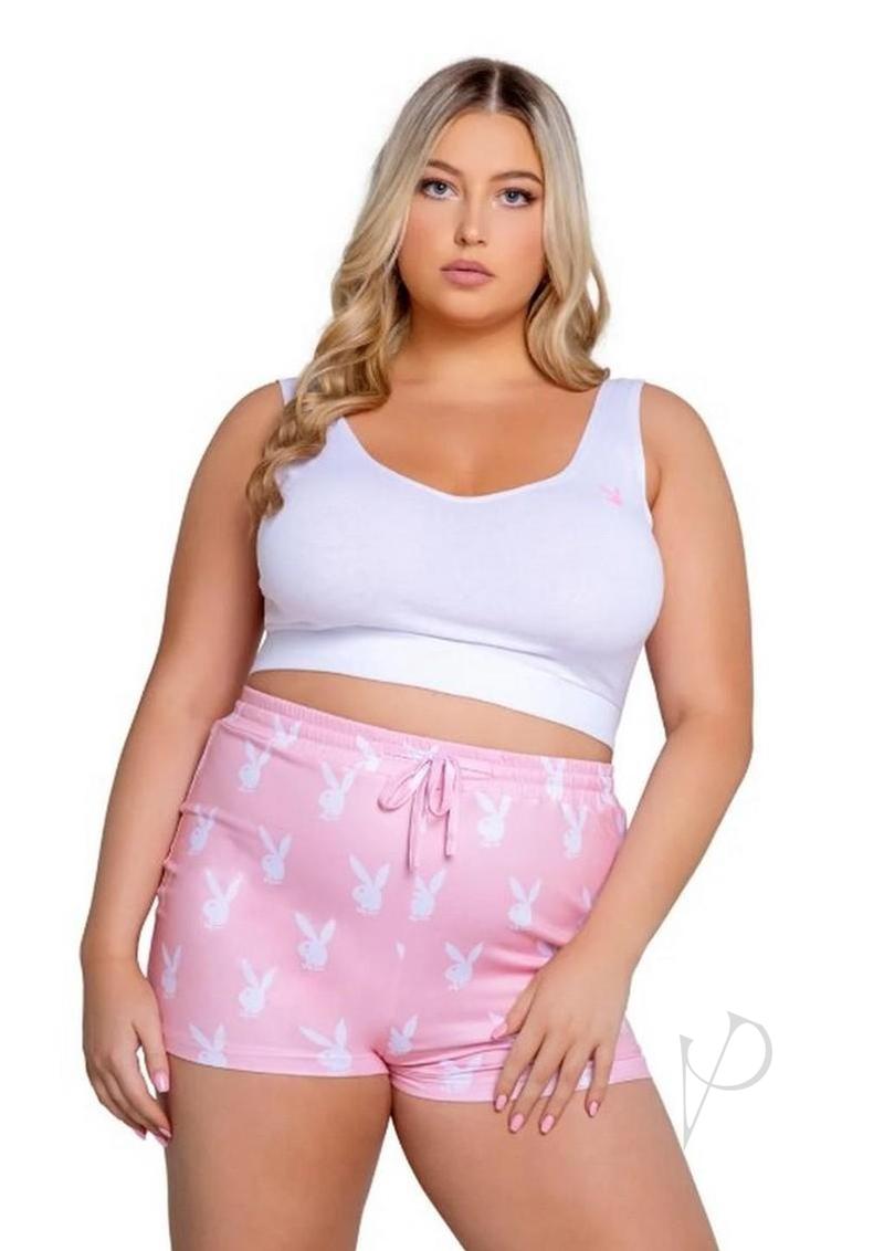 Playboy Slumber Bunny Set (2 Piece) - 1XLarge/2XLarge - Pink/White