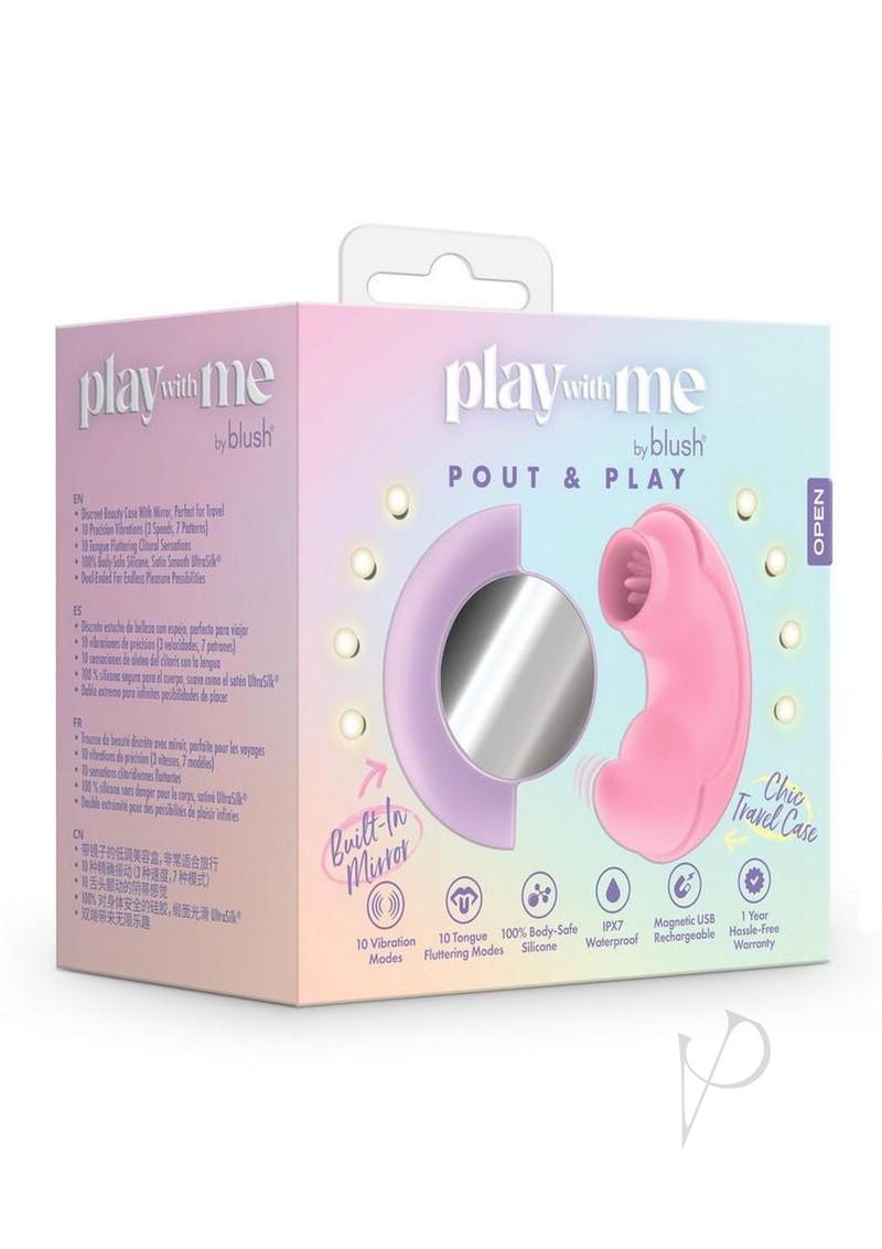 Play With Me Pout and Play Rechargeable Silicone Dual End Vibrator - Pink