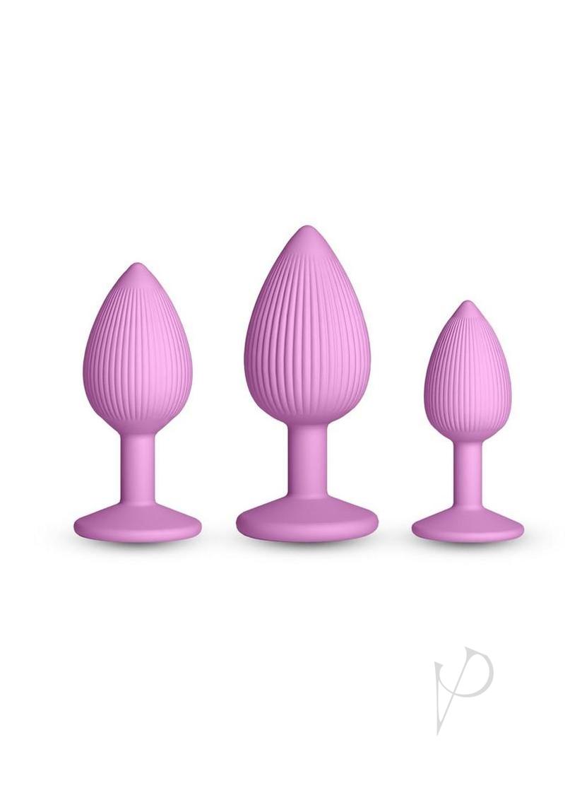 INYA Triple Ace Kit Silicone Lube Channel Anal Plugs (3 Piece) - Pink