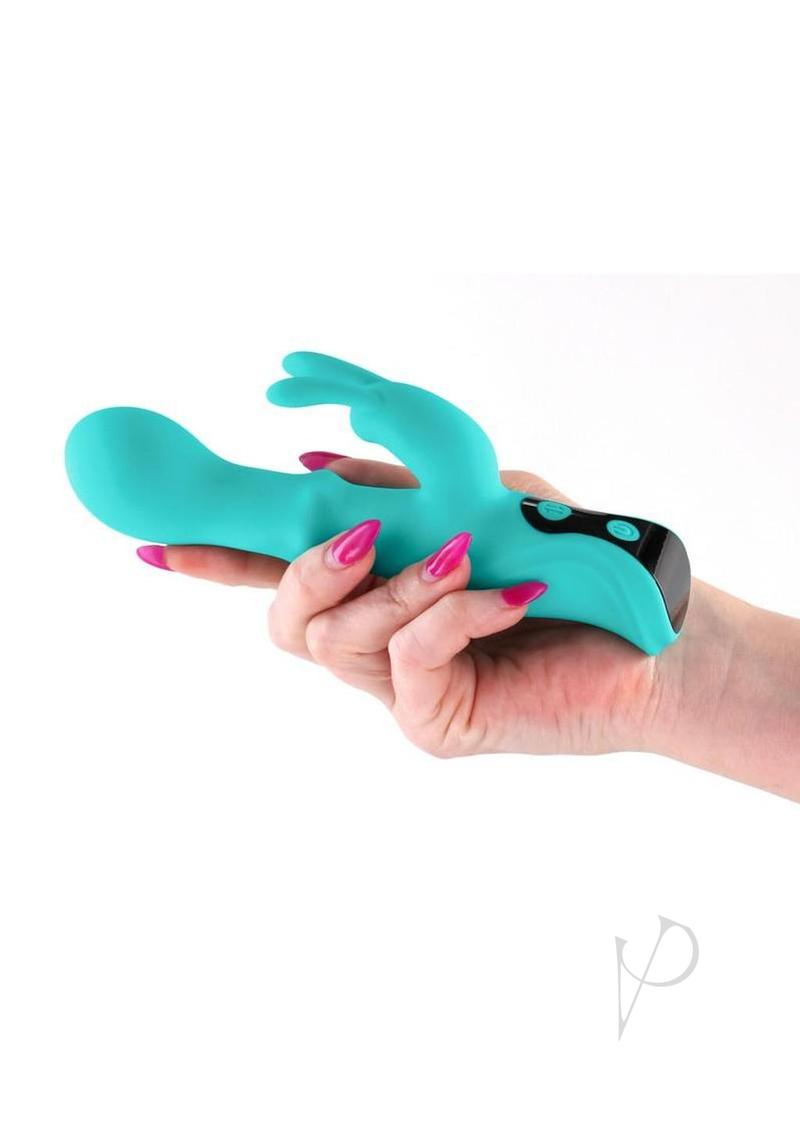 INYA Cyberluxe Rechargeable Silicone Rabbit Vibrator - Aqua