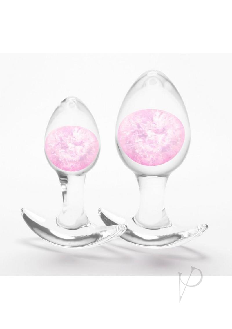 Cosmic Glams Silicone Anal Plug Kit (2pc Set) - Pink