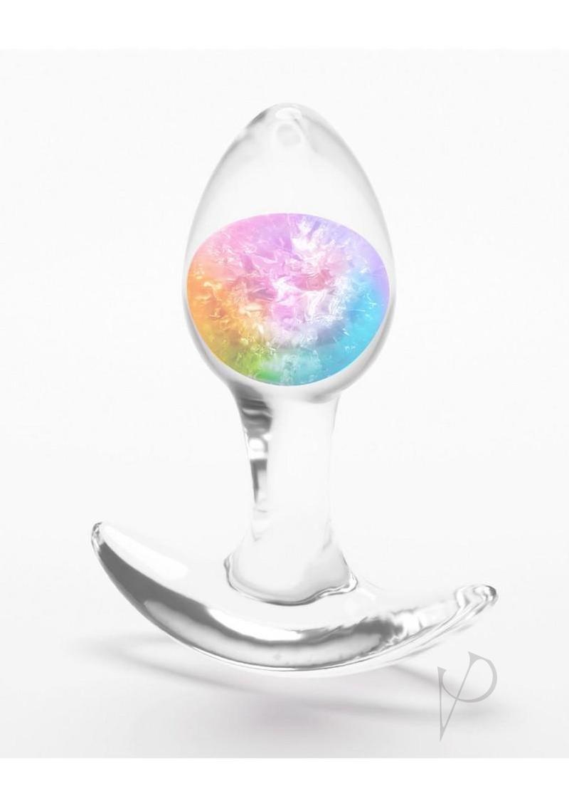 Cosmic Glams Silicone Anal Plug - Small - Rainbow