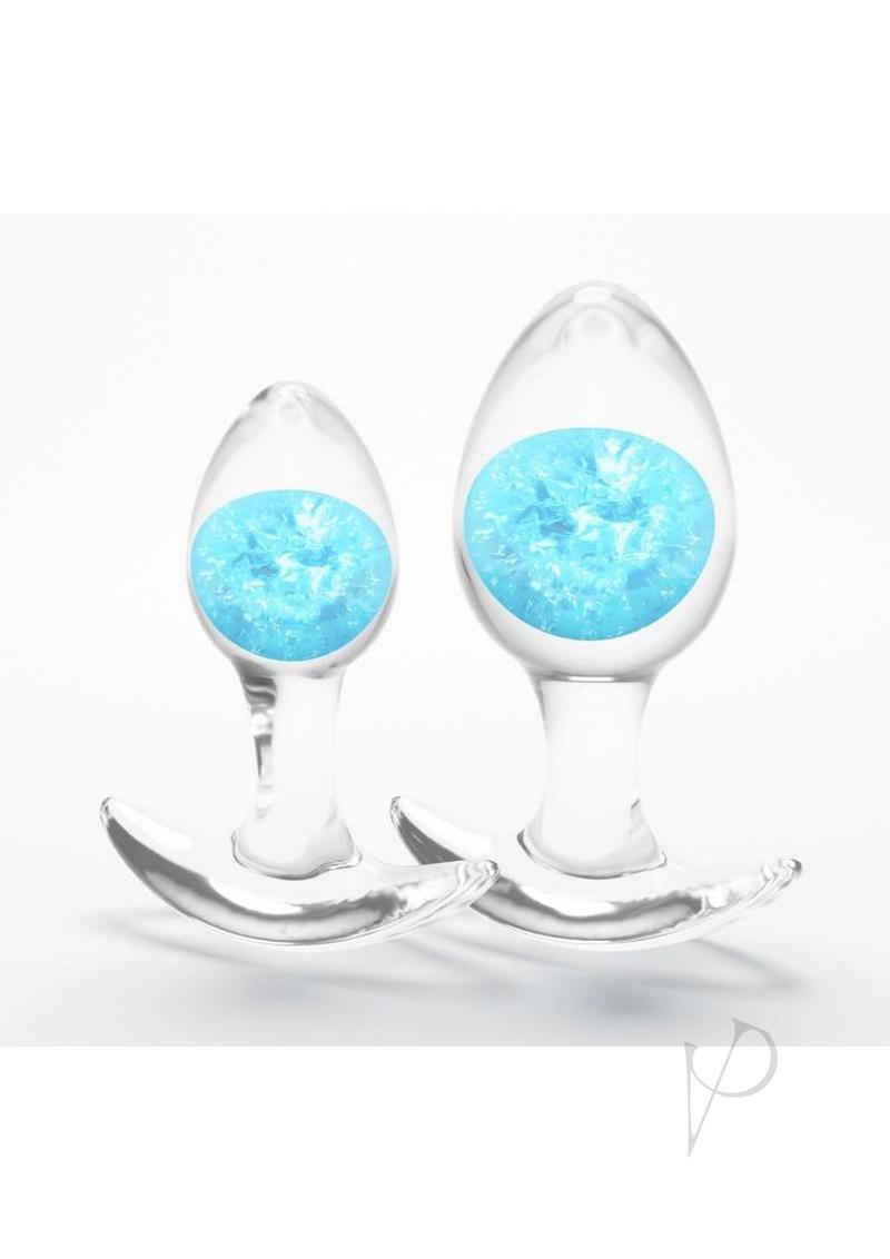 Cosmic Glams Silicone Anal Plug Kit (2pc Set) - Blue