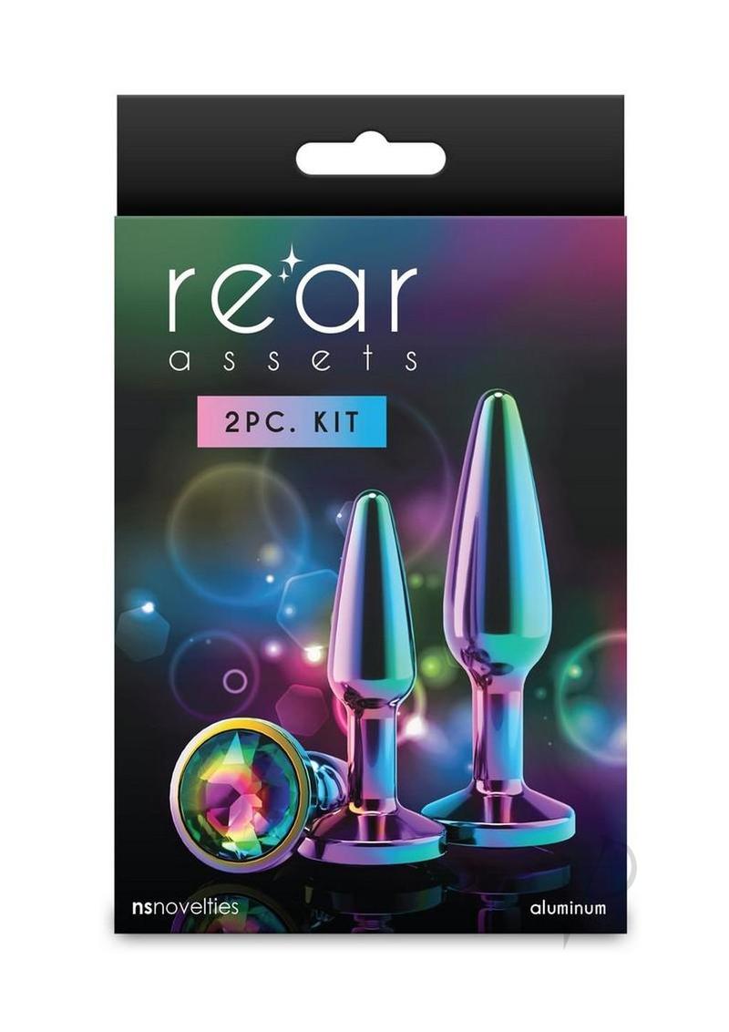 Rear Assets Tapered Trainer Chrome Plated Anal Plugs Kit (2pc Set) - Multicolor
