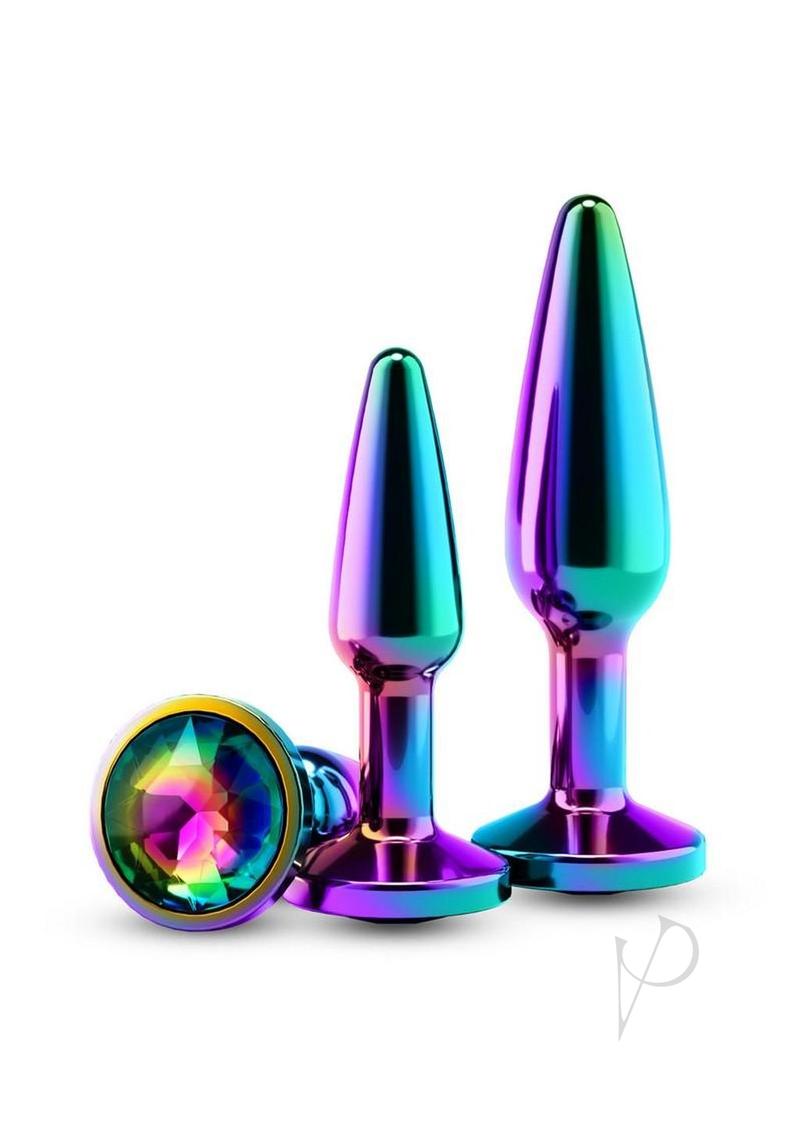Rear Assets Tapered Trainer Chrome Plated Anal Plugs Kit (2pc Set) - Multicolor