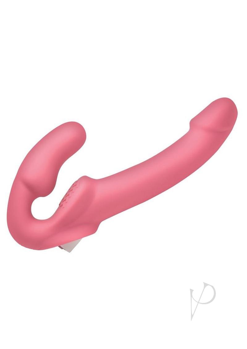 Simply Sweet Candy Crush Vibrating Rechargeable Silicone Strapless Strap-On - Pink