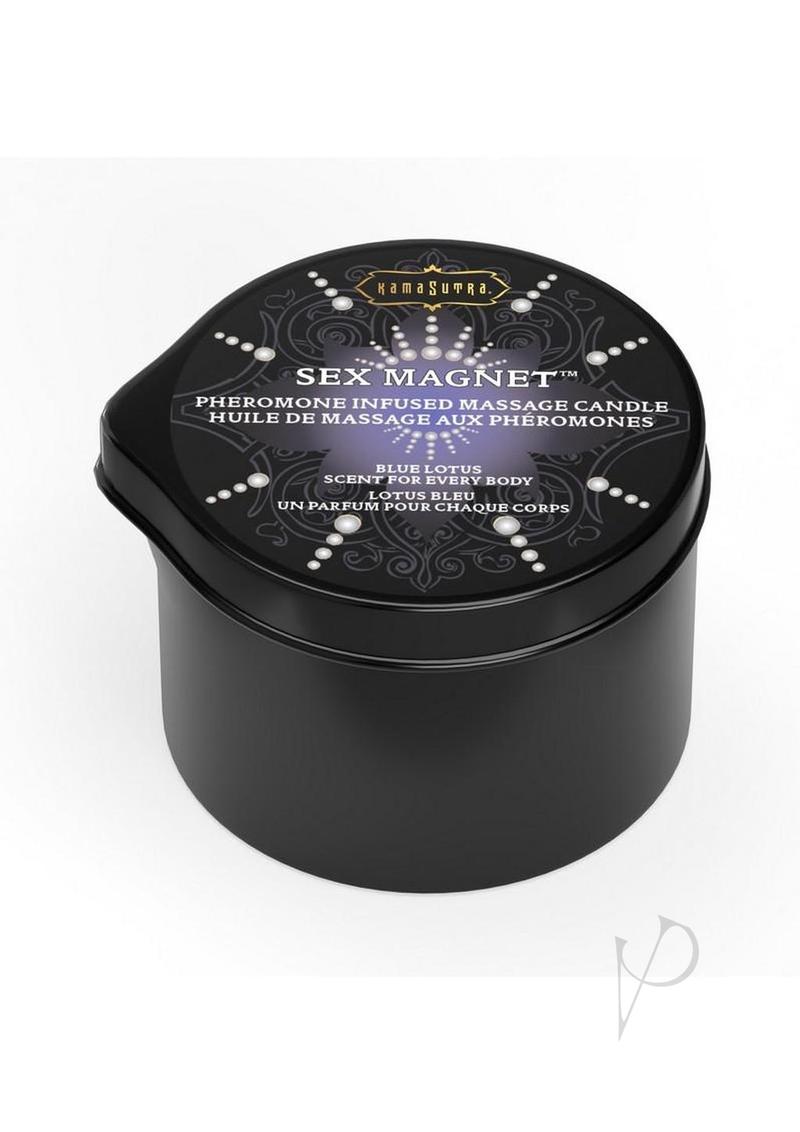 Sex Magnet Pheromone Massage Candle with Pour Spout - Small - Blue Lotus