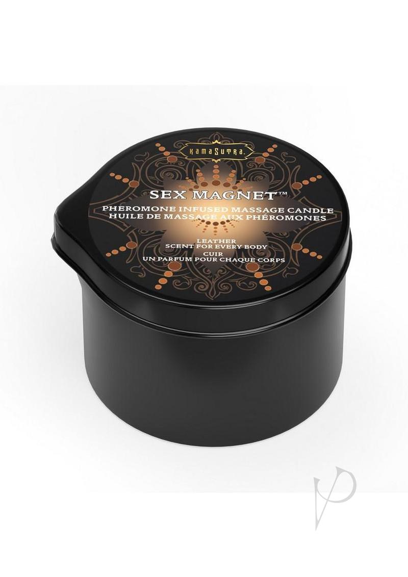 Sex Magnet Pheromone Massage Candle with Pour Spout - Small - Leather