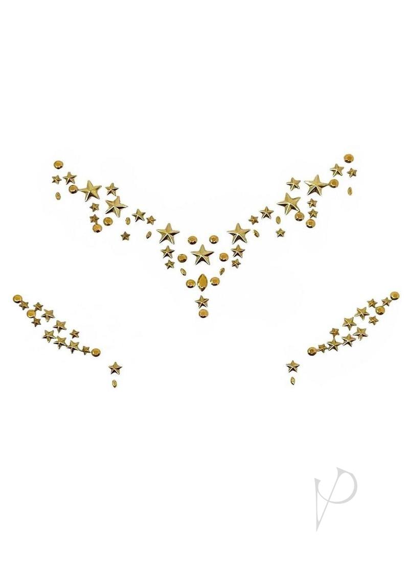 Leg Avenue Star Sign Face Jewels Sticker - Gold
