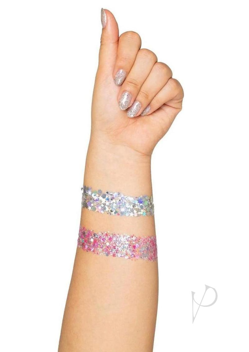 Leg Avenue Cambria Nipple Jewels Stickers and Body Glitter (2 Pack) - Clear