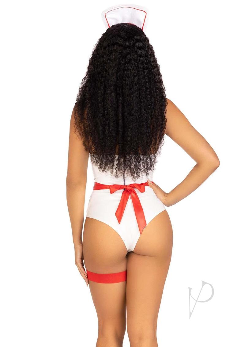 Leg Avenue Nurse Costume (5 Piece) - White/Red