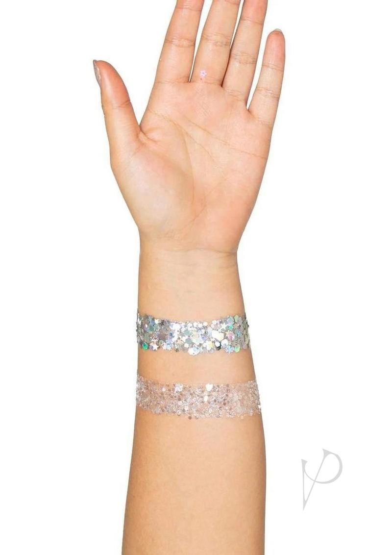 Leg Avenue Kismet Mirror Star Body Jewels Stickers and Body Glitter (2 Pack) - Silver