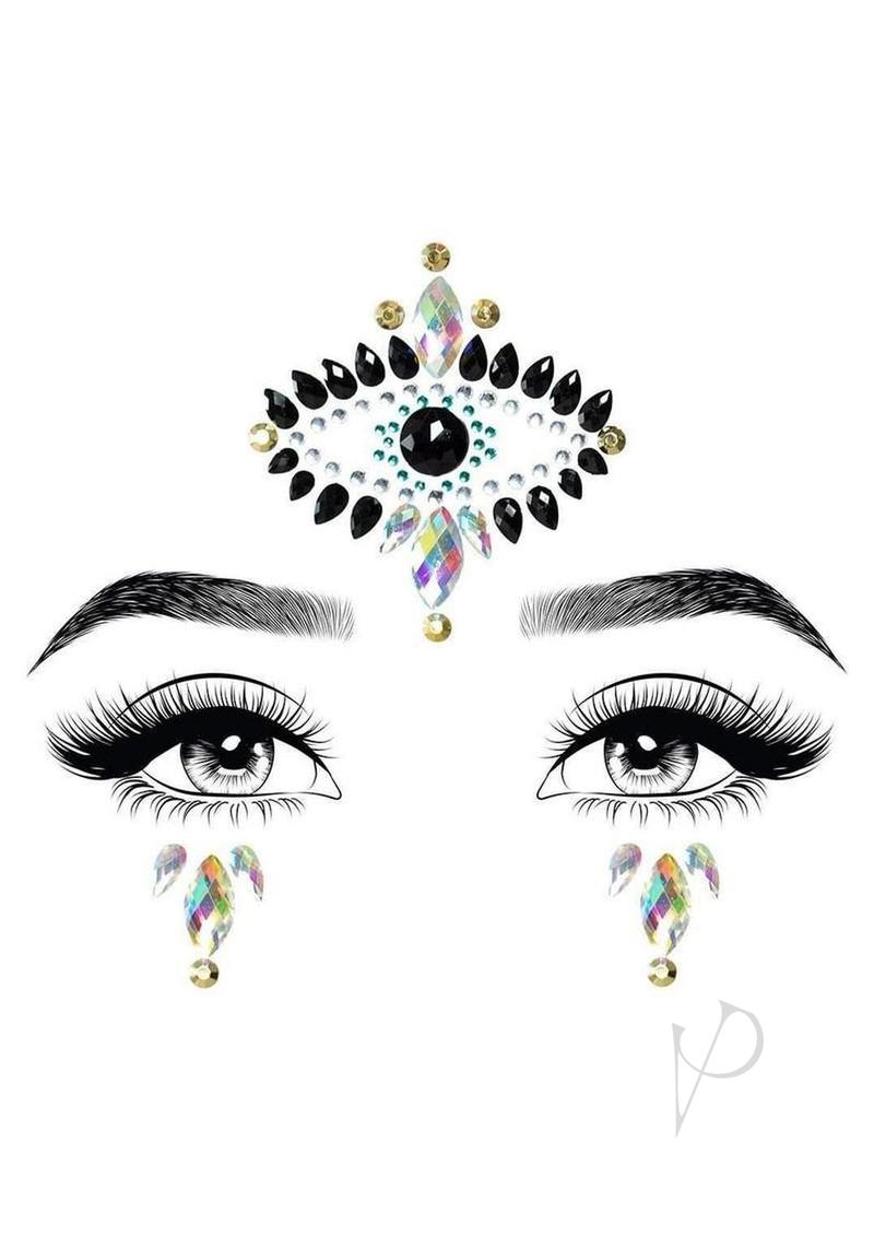 Leg Avenue Divinity Face Jewels Stickers and Body Glitter (2 Packets) - Multicolor