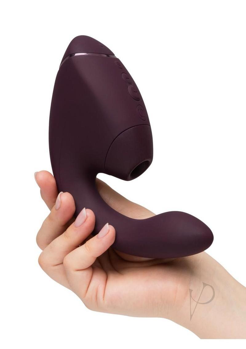 Womanizer Next Duo Rechargeable Silicone Dual G-Spot and Clitoral Stimulator - Dark Purple